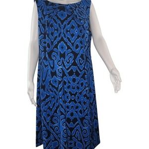 Dressbarn Blue & Black Sleeveless‎ Dress